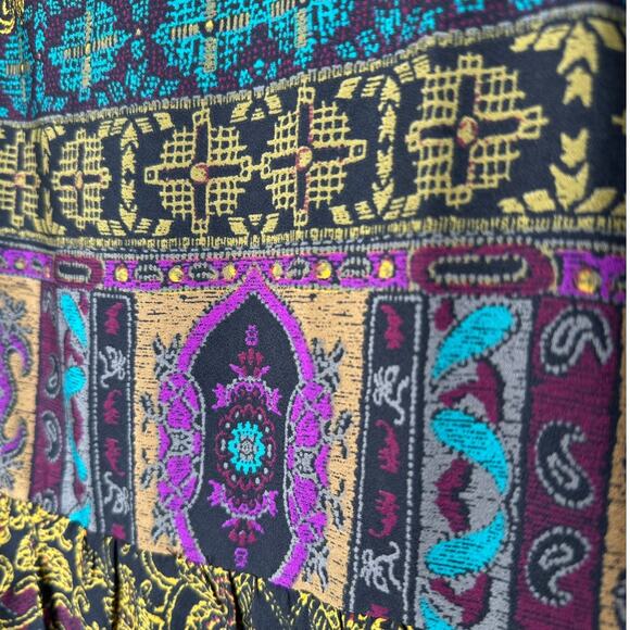 RVCA Multicolor Floral Print Cutout Triangle Back Round Neck Mini Dress S - Picture 4 of 16